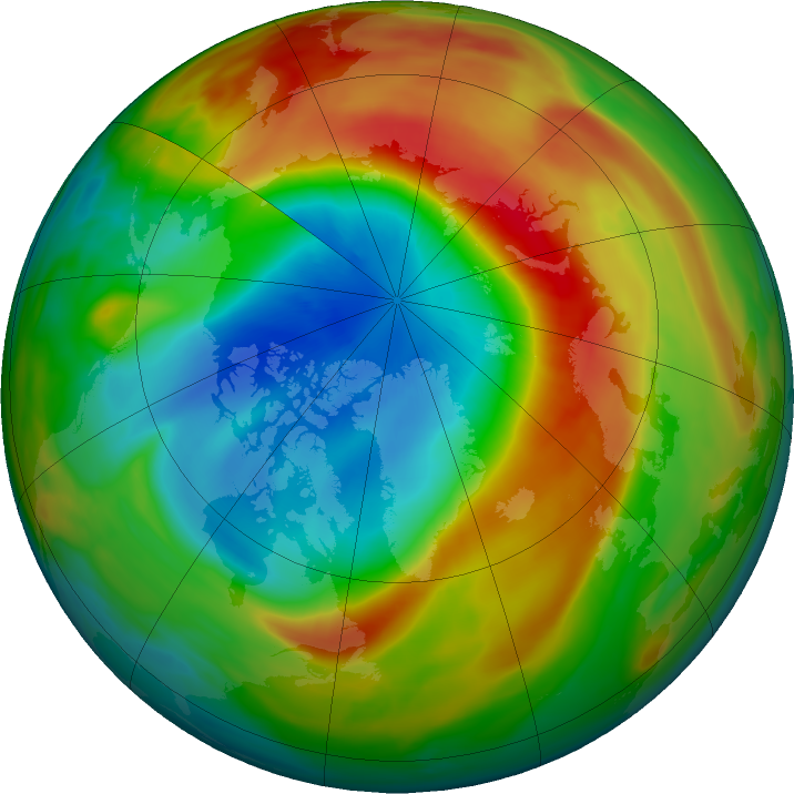Arctic ozone map for 18 March 2020
